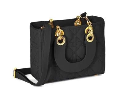 Girls’ Embroidered Rexine Crossbody Bag – Multipurpose & Stylish (Black)