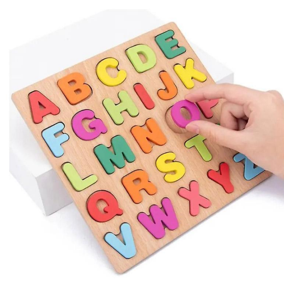 Wooden Capital Alphabet Puzzle – Educational Toy for Kids