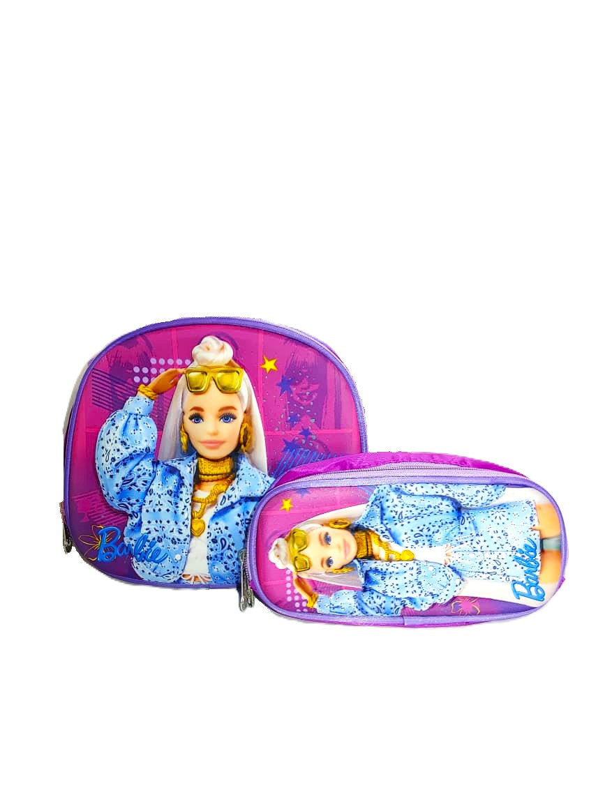 Barbie Fashionista 3-Piece School Bag Set – Backpack, Lunch Bag & Pencil Case | Trendy Girl Edition