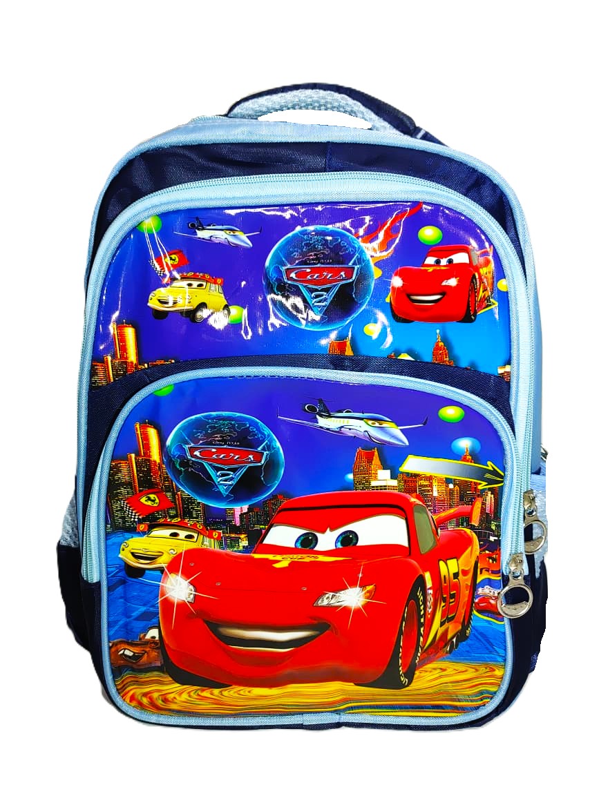 Kids' Cartoon Cars 3 Printed School Backpack - Durable & Spacious