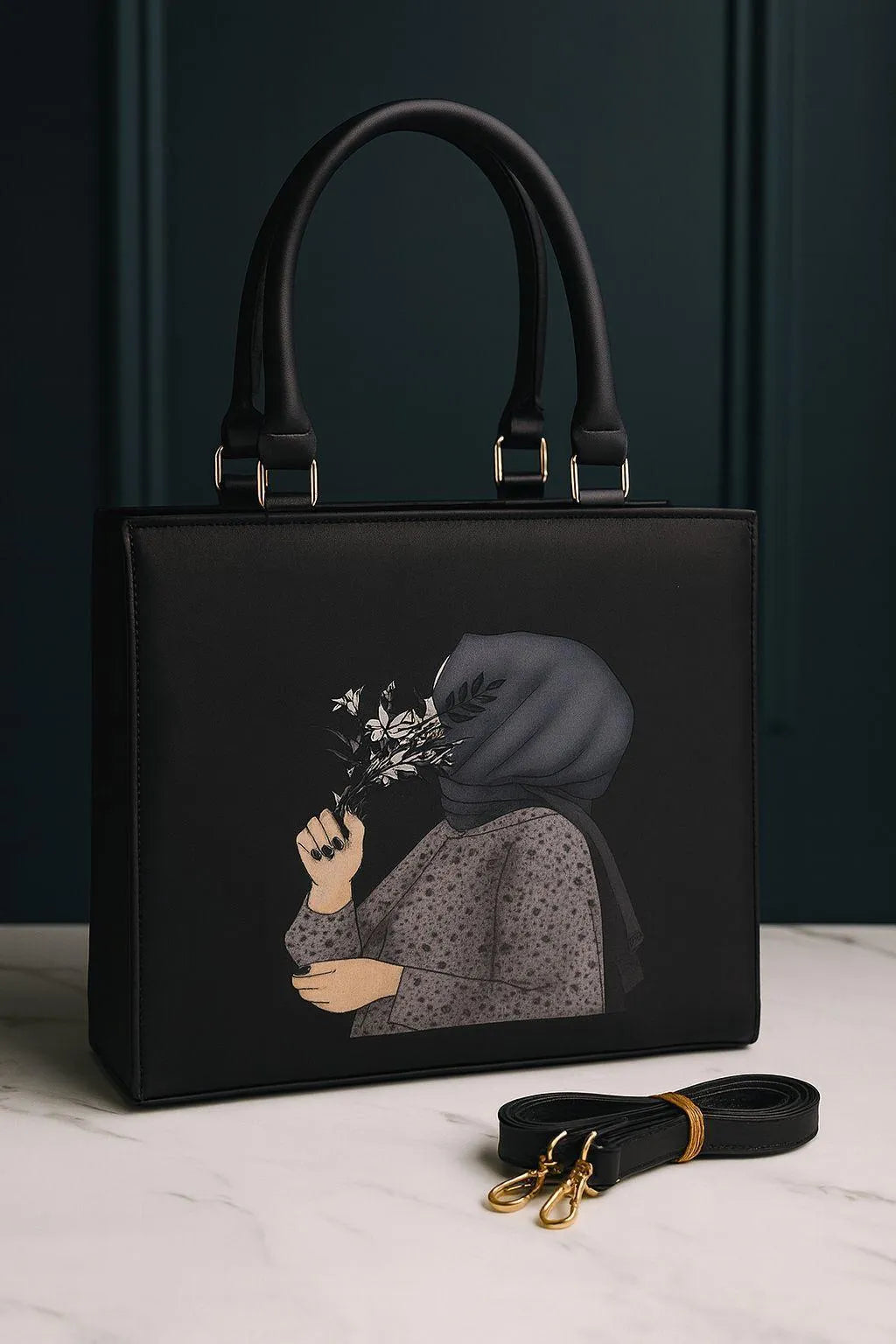 Women’s Handcrafted Embroidered Tote Bag - with Detachable Strap