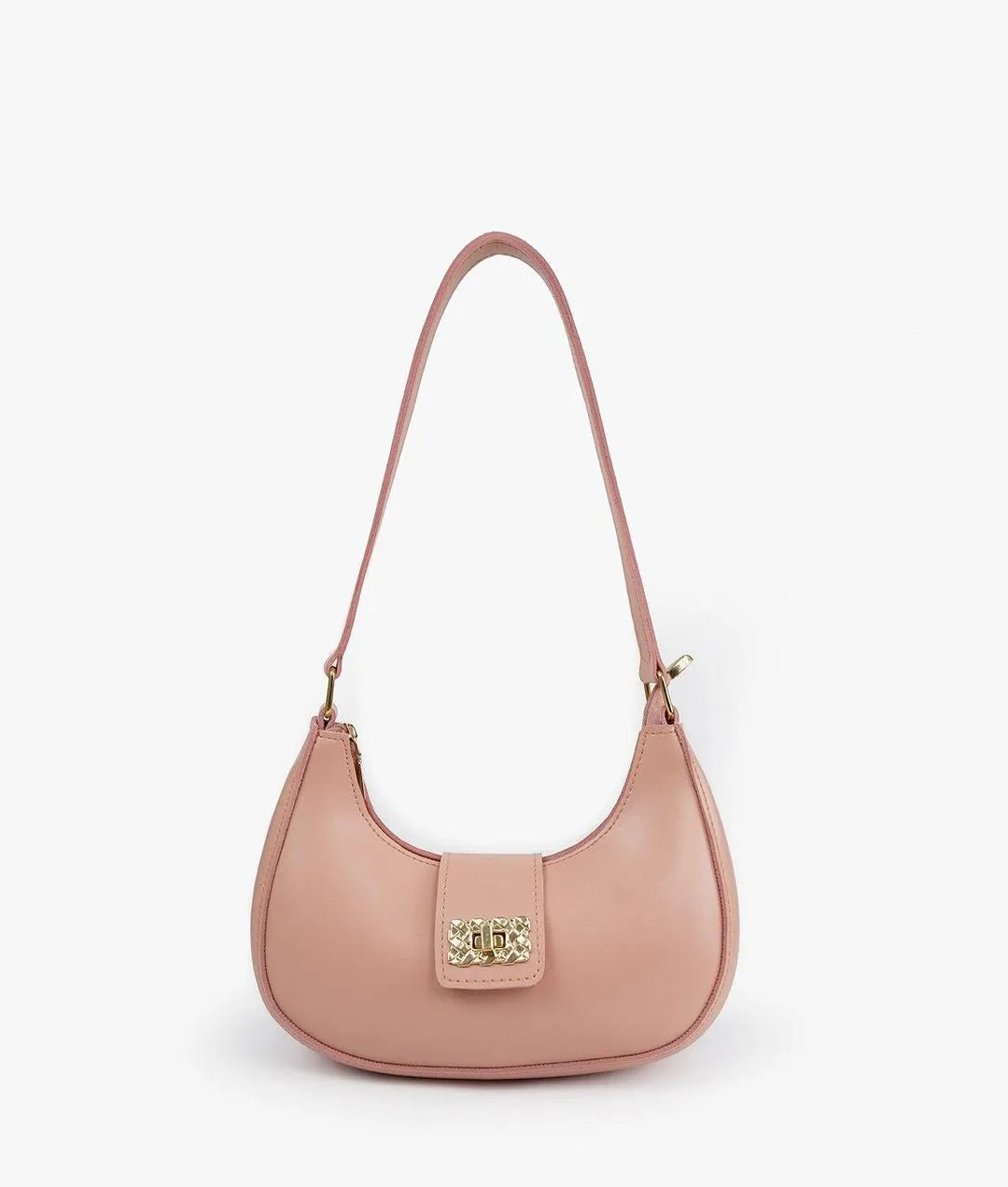 Black PU Leather Shoulder Bag for Girls – Elegant Plain Design