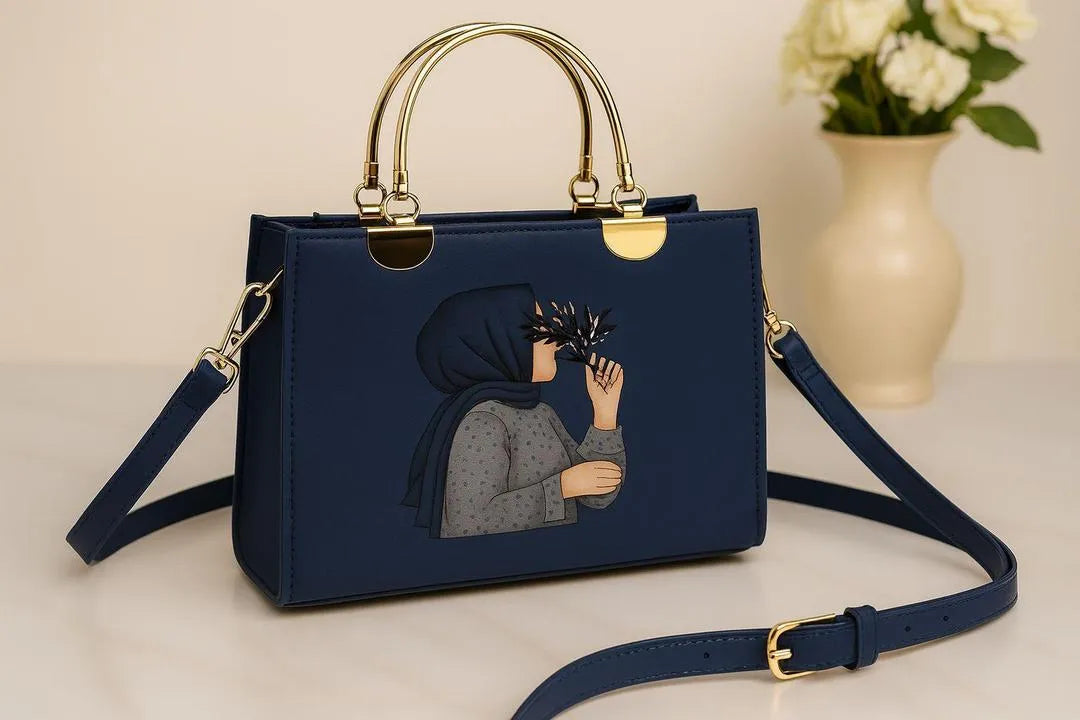 Stylish black Printed PU Leather Crossbody Bag for Girls – Multipurpose & Trendy
