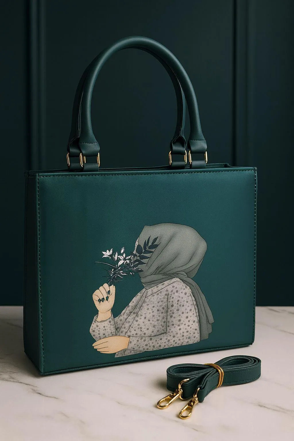 Women’s Handcrafted Embroidered Tote Bag - with Detachable Strap