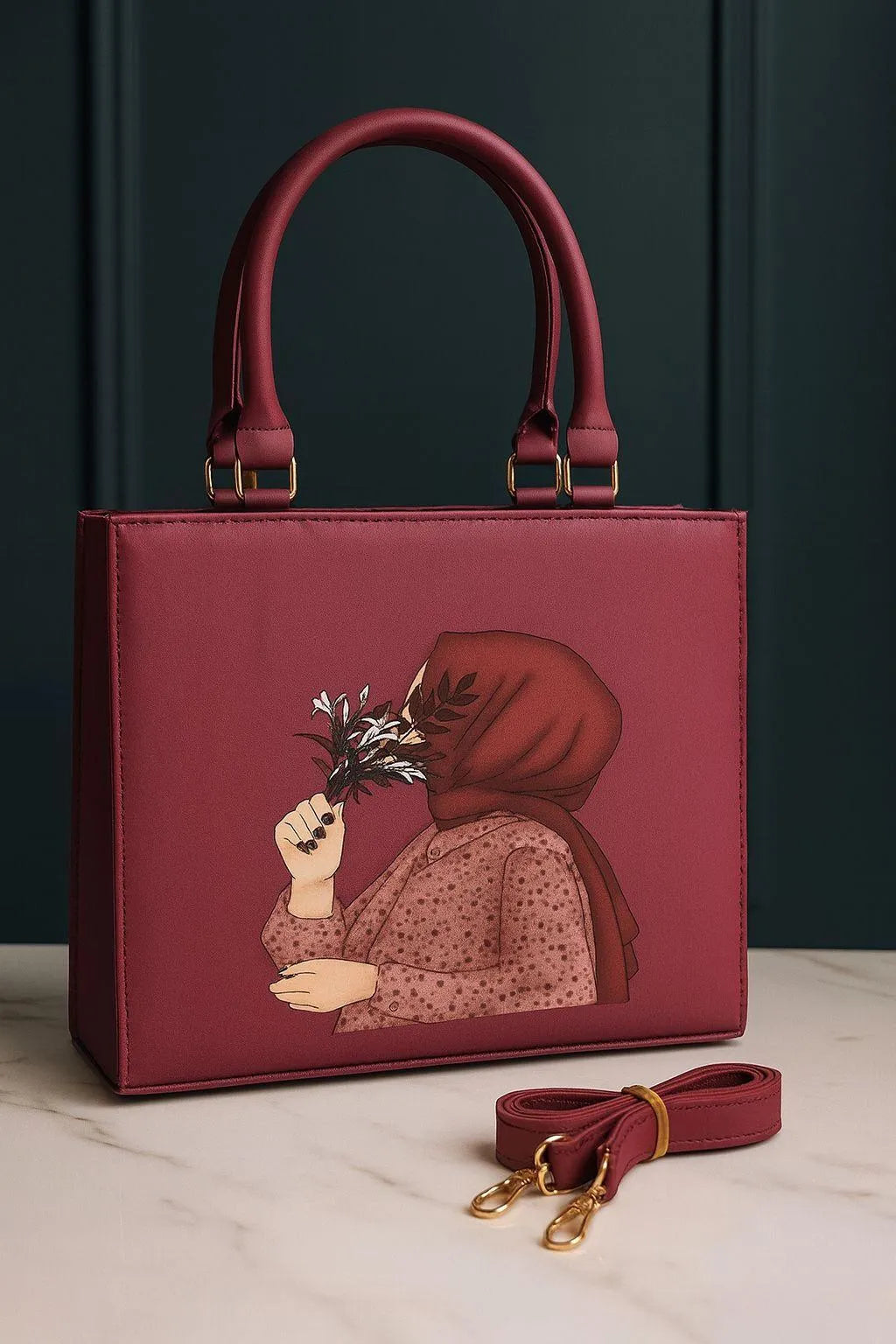 Women’s Handcrafted Embroidered Tote Bag - with Detachable Strap