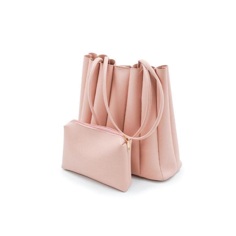 Elegant Black PU Leather Shoulder Bag – 2 Piece Set for Girls