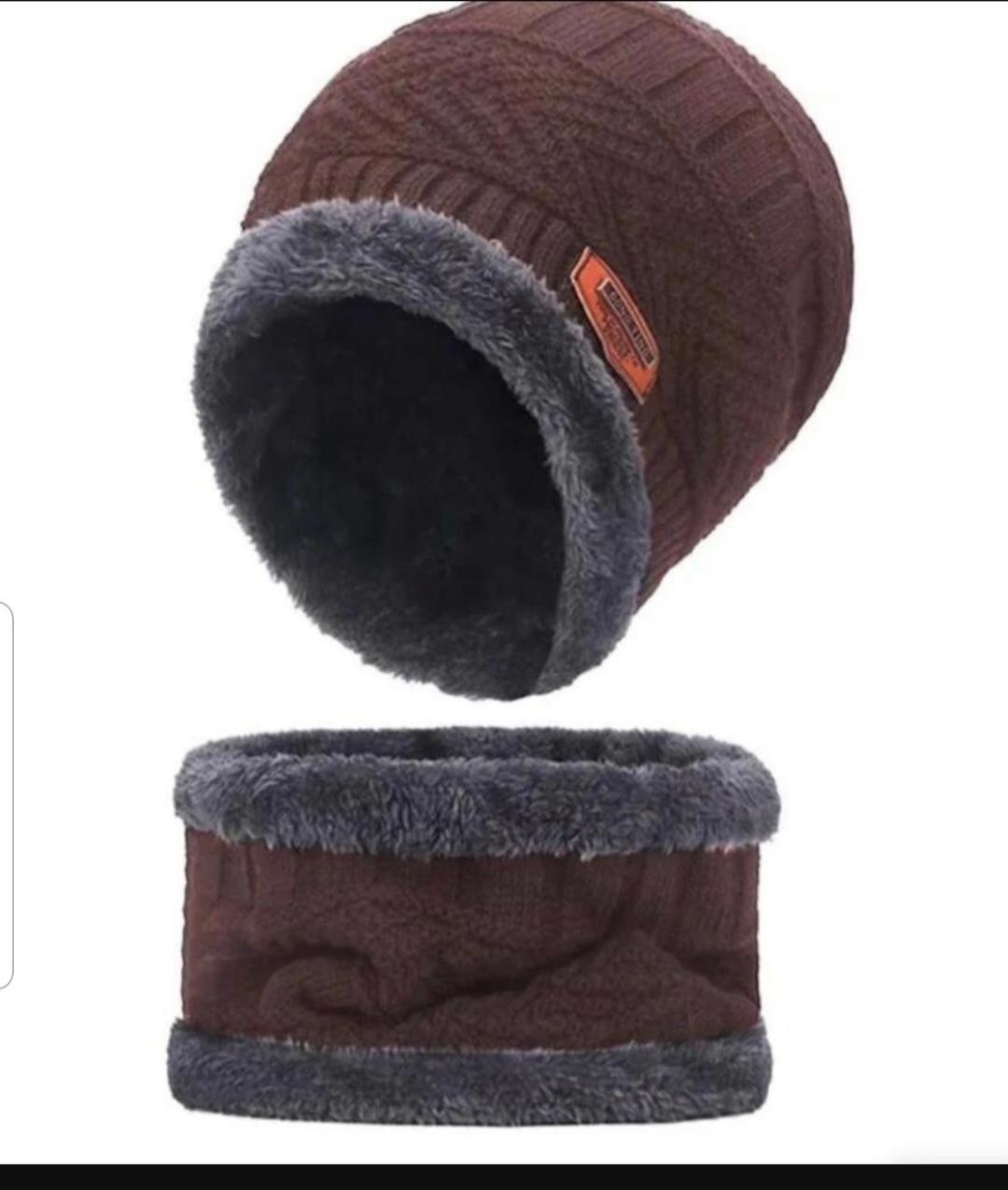 Unisex Wool Beanie & Neck Warmer Set – Winter Essentials (2 Pcs)