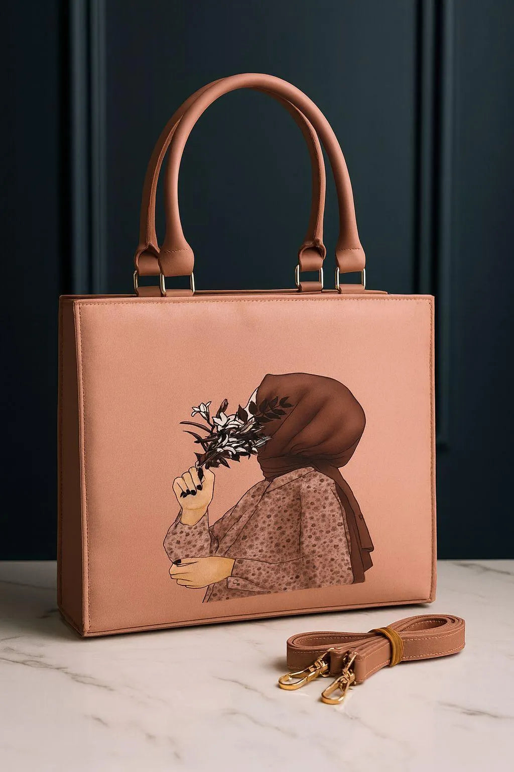 Women’s Handcrafted Embroidered Tote Bag - with Detachable Strap