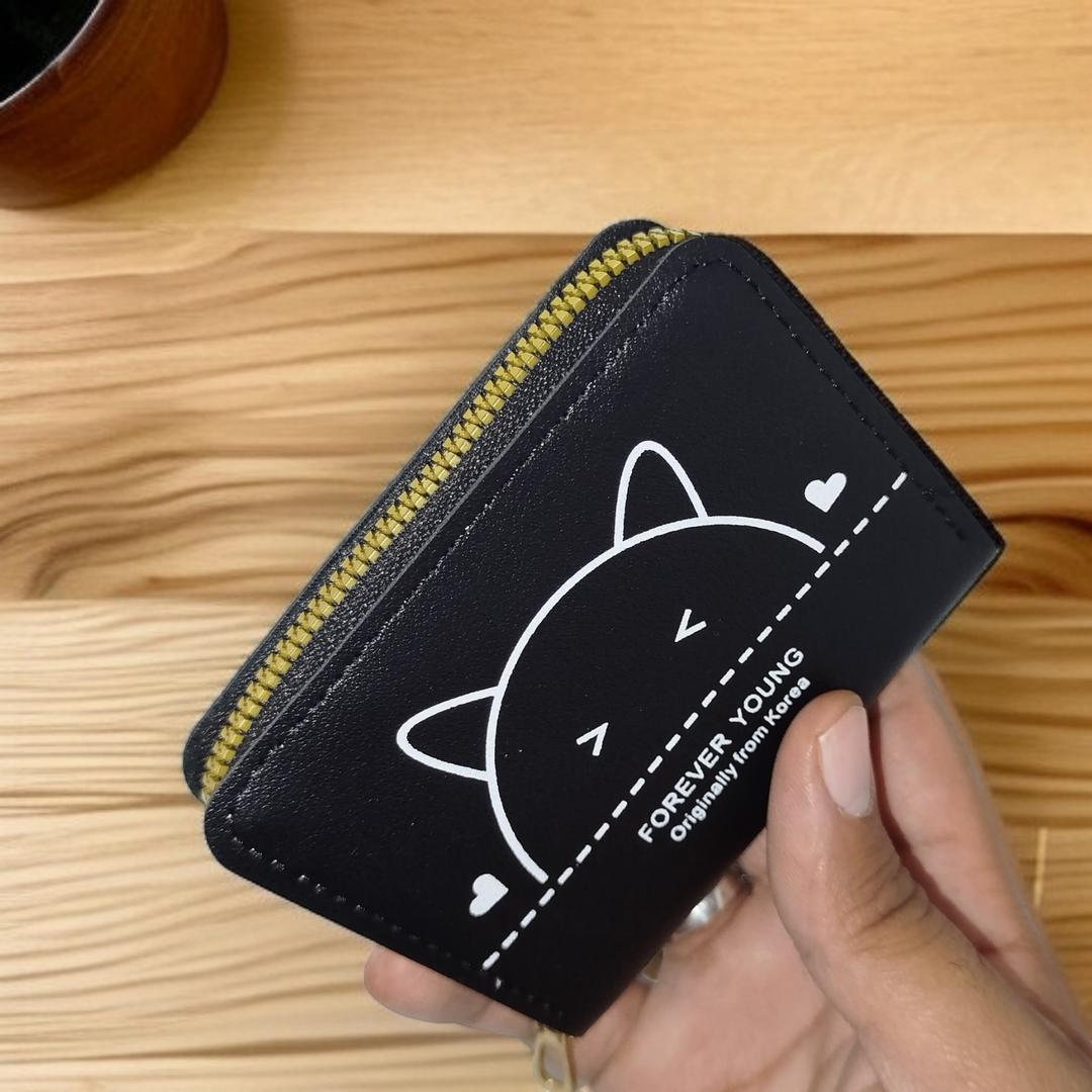PU Leather Printed Zipper Wallet – Stylish Slim Pocket-Friendly Design