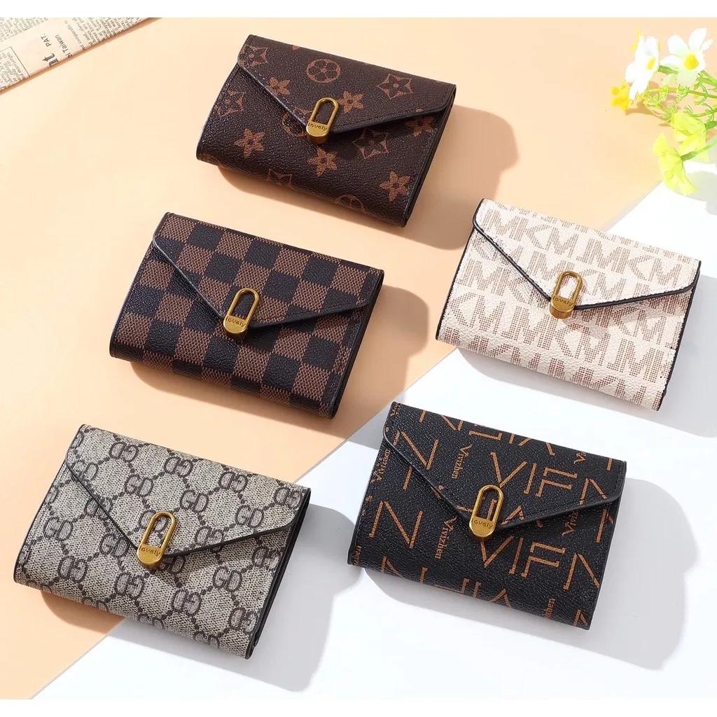 Women’s PU Leather Printed Tri-Fold Wallet – Slim, Stylish & Pocket-Friendly (Brown)