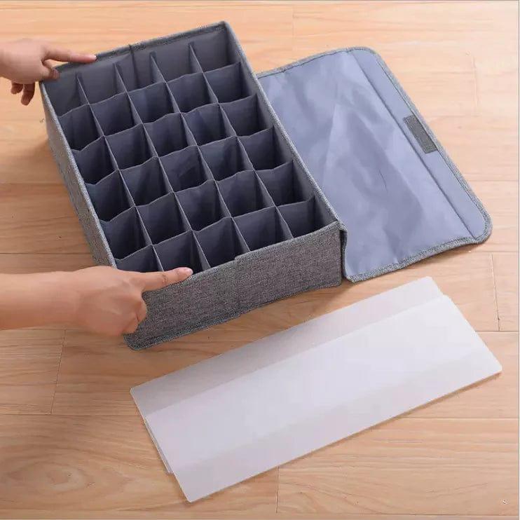 2 Pcs Foldable Oxford Fabric Wardrobe Organizer Box – Grey