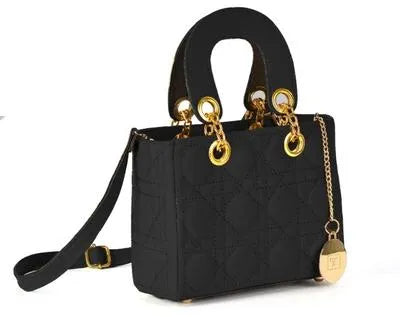 Girls’ Embroidered Rexine Crossbody Bag – Multipurpose & Stylish (Black)