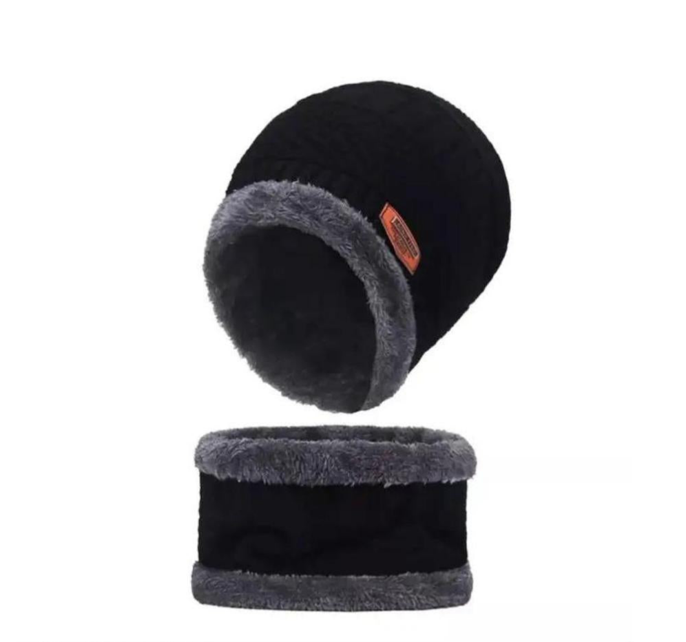Unisex Wool Beanie & Neck Warmer Set – Winter Essentials (2 Pcs)