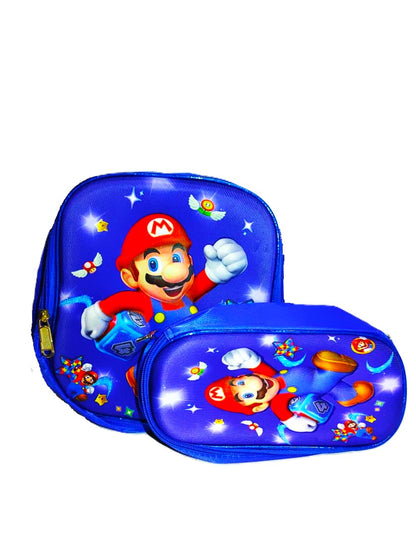 3-Piece Super Mario School Backpack Set for Kids – Premium Quality