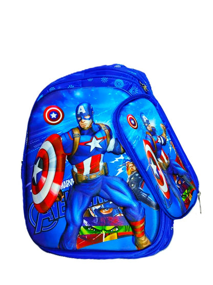 Captain America 3-Piece School Bag Set – Backpack, Lunch Bag & Pencil Case | Marvel Avengers Kids Collection