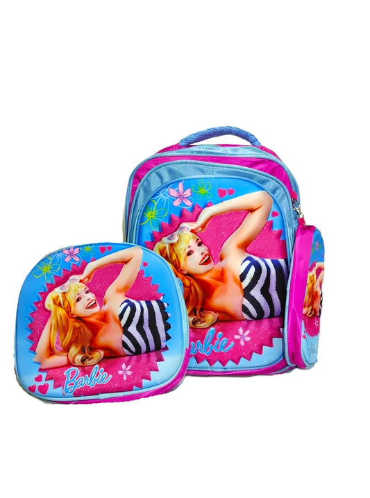 Barbie 3-Piece School Bag Set – Backpack, Lunch Bag & Pencil Case | Official Mattel Merchandise for Girls