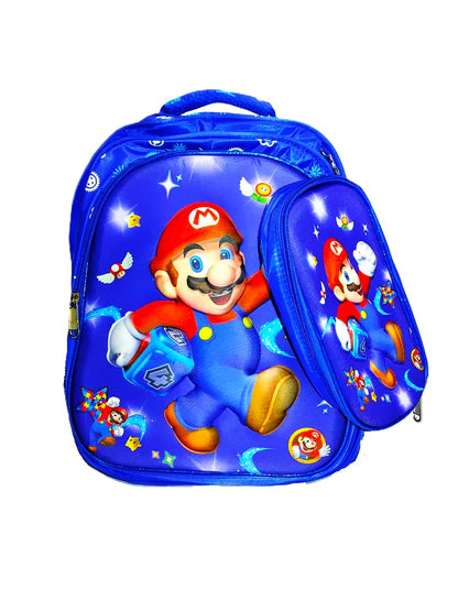 3-Piece Super Mario School Backpack Set for Kids – Premium Quality