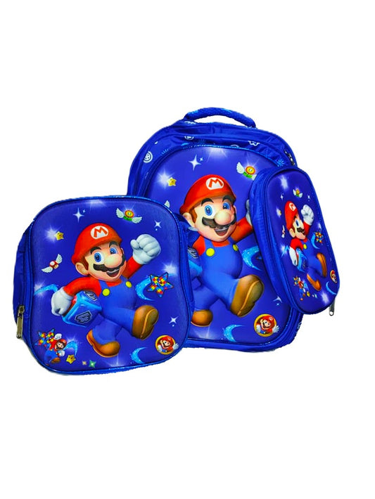3-Piece Super Mario School Backpack Set for Kids – Premium Quality