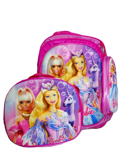 Barbie Princess 3-Piece School Bag Set – Backpack, Lunch Bag & Pencil Case | Magical Unicorn Edition
