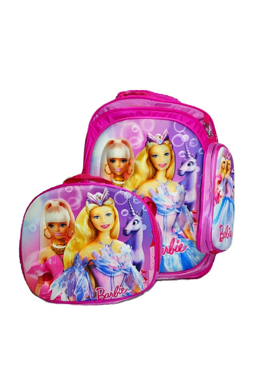 Barbie Princess 3-Piece School Bag Set – Backpack, Lunch Bag & Pencil Case | Magical Unicorn Edition