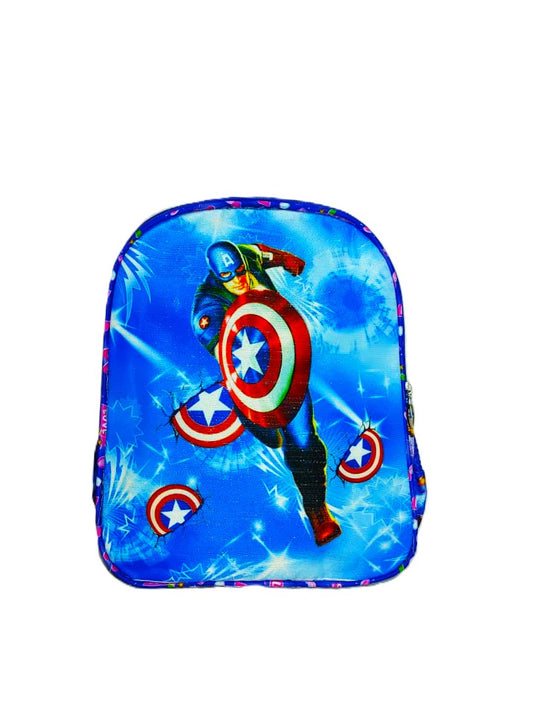 Captain America Kids Backpack – Superhero Shield Edition (Blue)