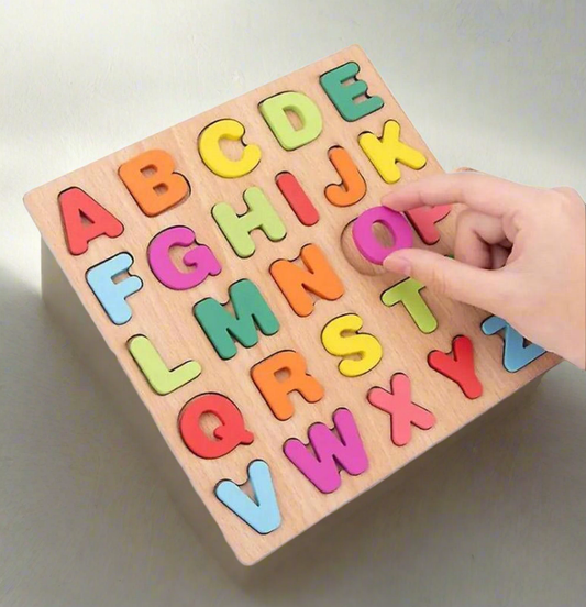 Wooden Capital Alphabet Puzzle – Educational Toy for Kids