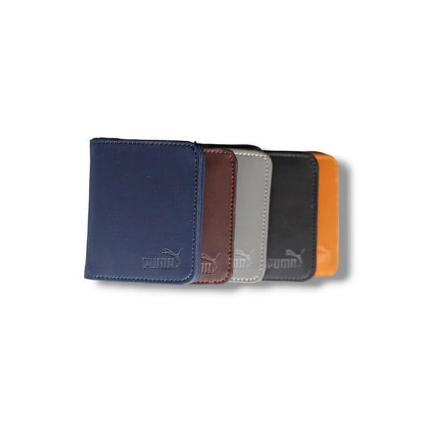 Unisex Plain Synthetic Leather Wallet – Compact & Easy to Carry (Black, Blue, Brown, Gray, Tan)