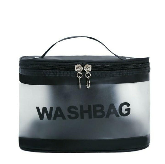 Pink PVC Transparent Waterproof Cosmetics Bag – Portable Makeup & Travel Organizer