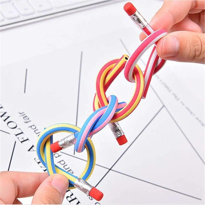 Flexible Rubber Twist Pencils – 10 Pcs Multicolor Set