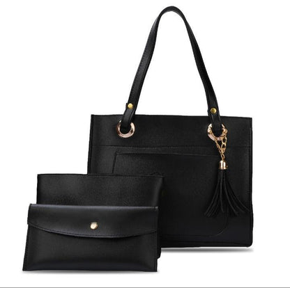 Women’s 3-Piece Stylish Rexine Handbag Set – Tote, Makeup Pouch & Clutch