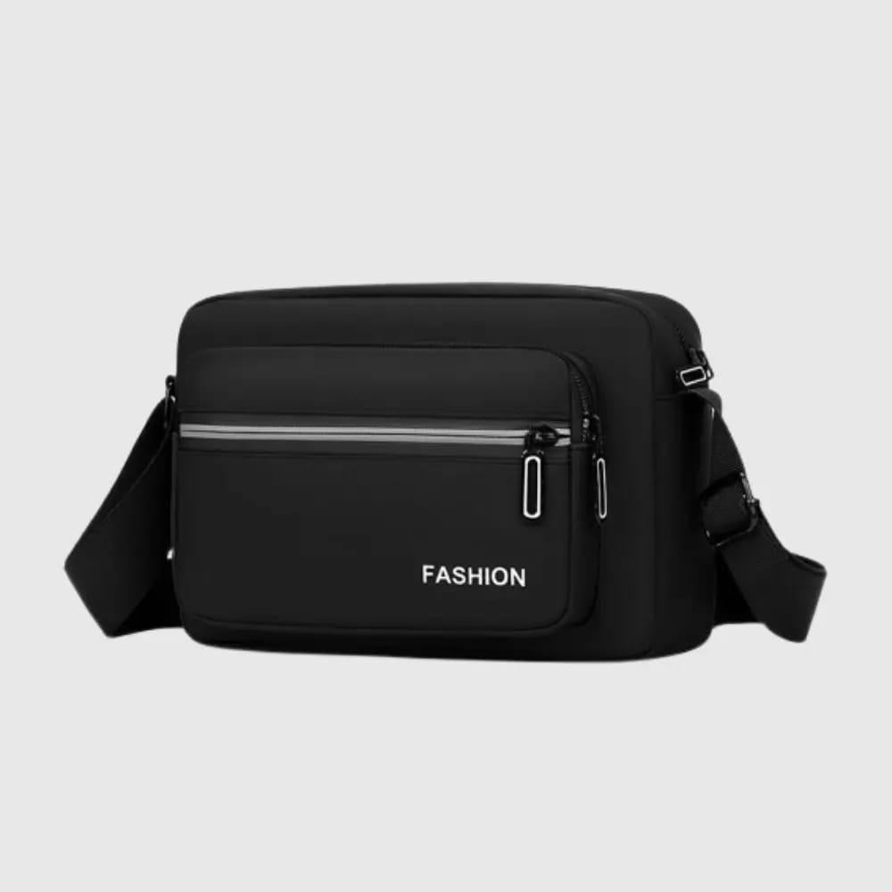 Trendy Black Nylon Multipurpose Crossbody Cash Bag – Unisex & Lightweight