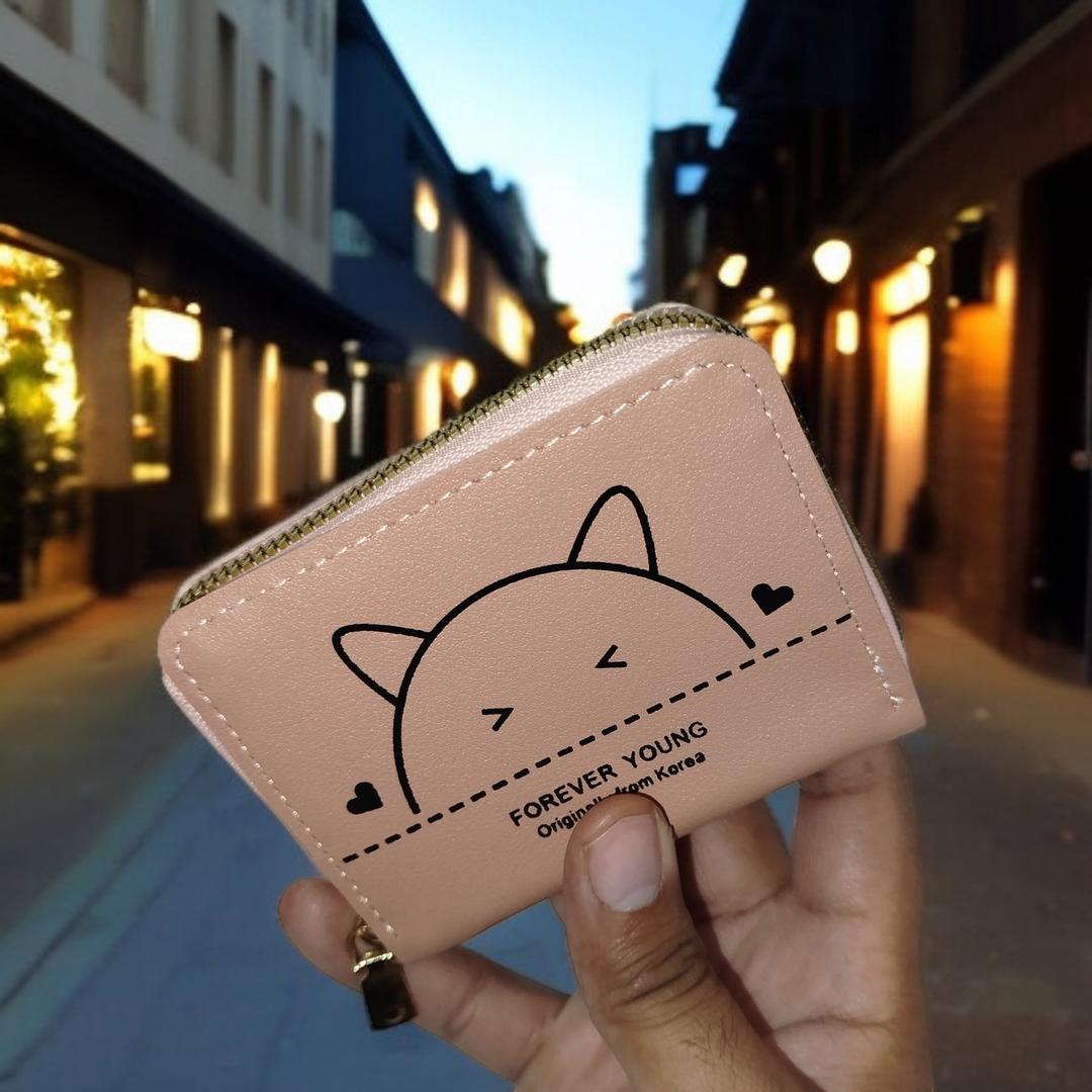 PU Leather Printed Zipper Wallet – Stylish Slim Pocket-Friendly Design