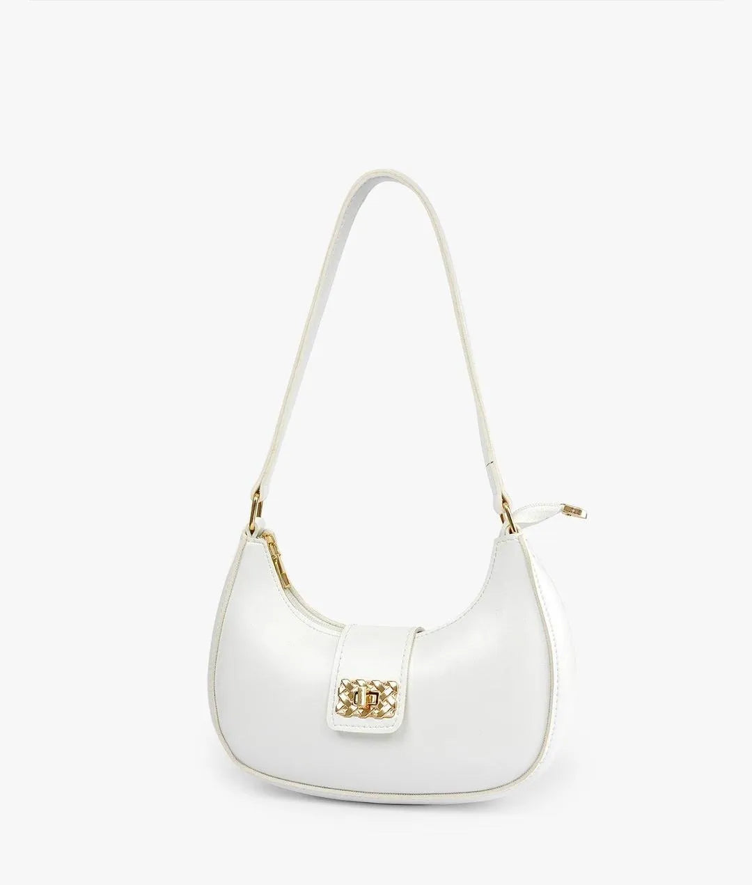 Black PU Leather Shoulder Bag for Girls – Elegant Plain Design