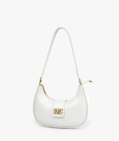 Black PU Leather Shoulder Bag for Girls – Elegant Plain Design