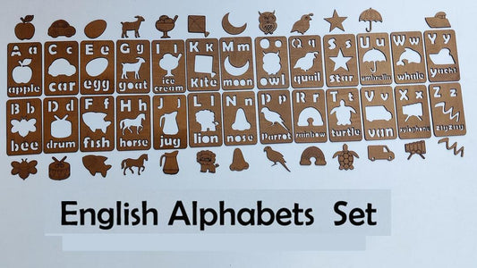26-Piece Wooden Alphabet Tracing Slates – Kids Learning & Writing Set