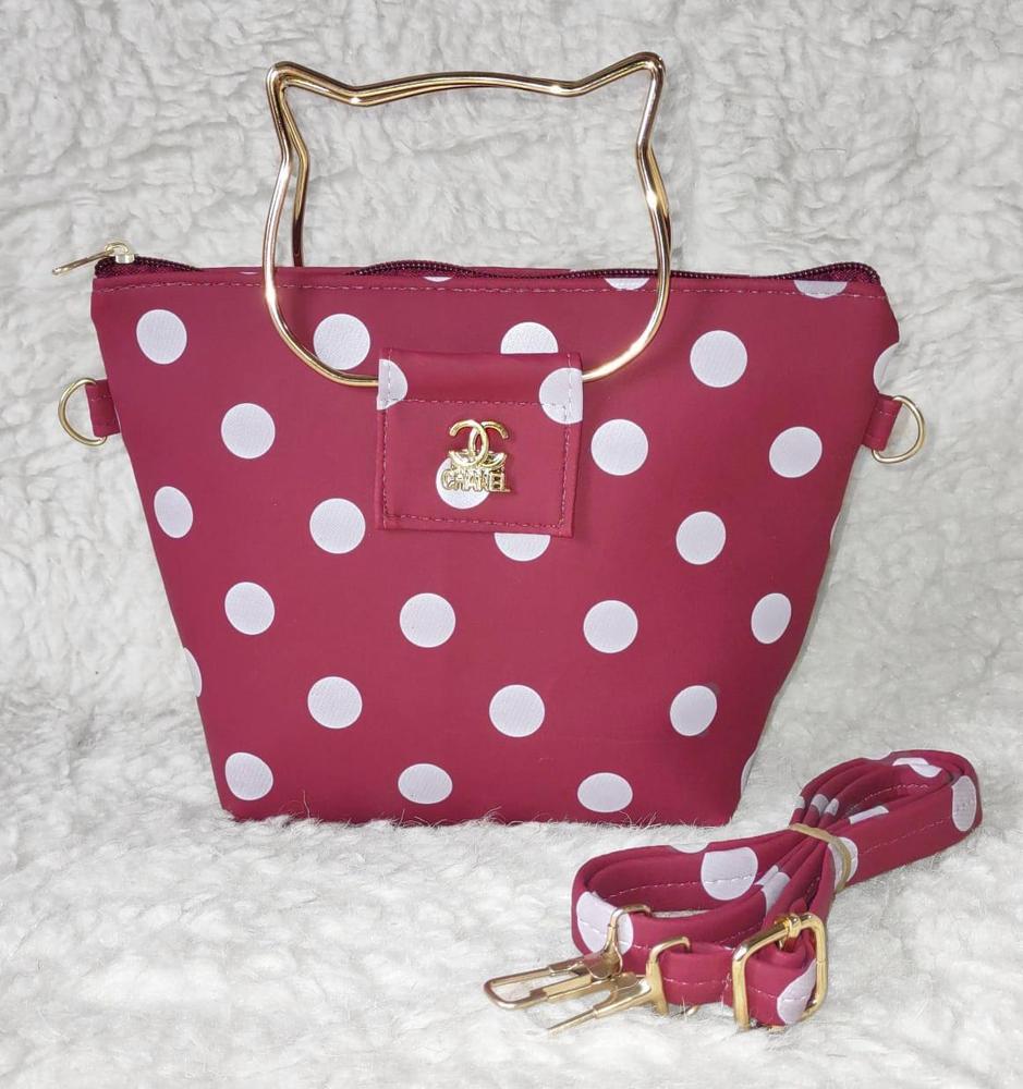 Printed PU Leather Handbag Set for Girls – With Mobile Wallet & Long Strap