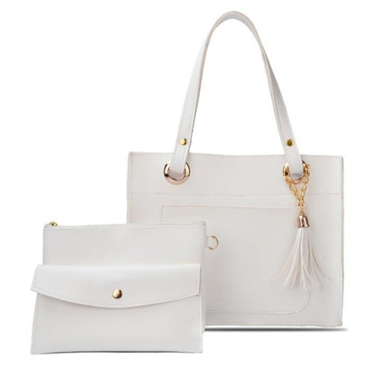 Women’s 3-Piece Stylish Rexine Handbag Set – Tote, Makeup Pouch & Clutch