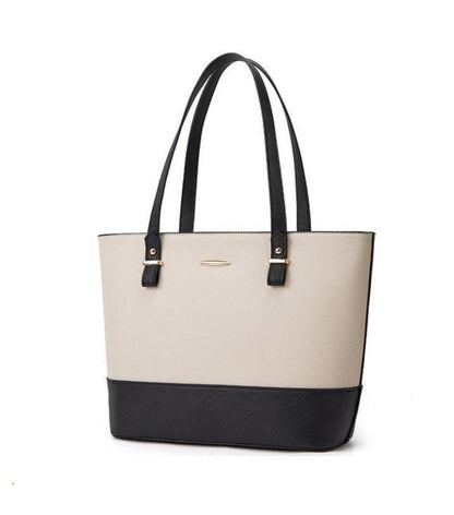 Elegant 3-Piece Pink & White Handbag Set – Tote, Crossbody & Pouch for Women