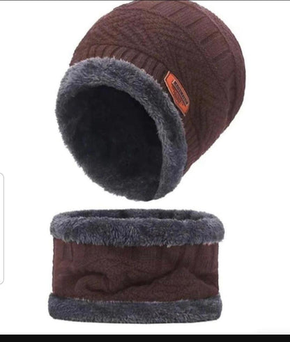 Unisex Wool Beanie & Neck Warmer Set – Winter Essentials (2 Pcs)
