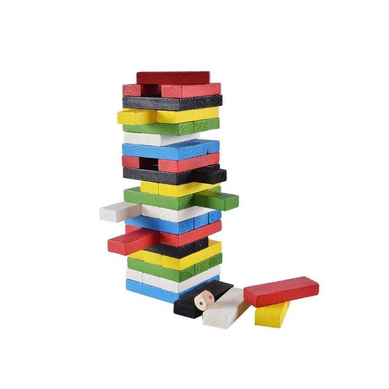 Wooden Mini Jenga Tower 48 Pcs – Kids Stacking Puzzle Game