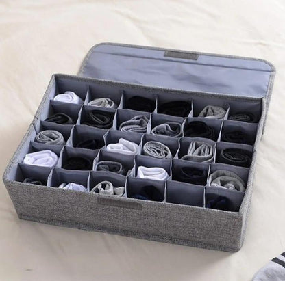2 Pcs Foldable Oxford Fabric Wardrobe Organizer Box – Grey