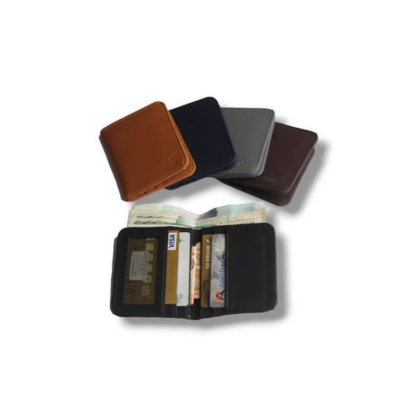 Unisex Plain Synthetic Leather Wallet – Compact & Easy to Carry (Black, Blue, Brown, Gray, Tan)