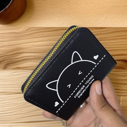 PU Leather Printed Zipper Wallet – Stylish Slim Pocket-Friendly Design