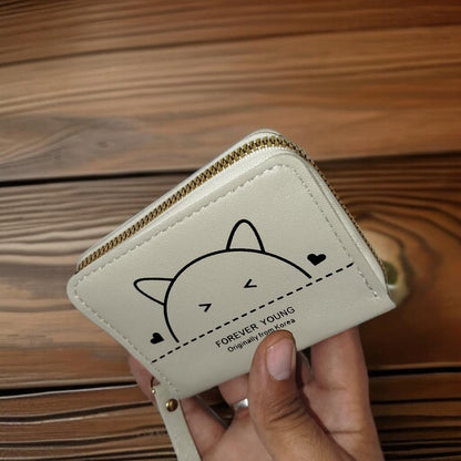 PU Leather Printed Zipper Wallet – Stylish Slim Pocket-Friendly Design