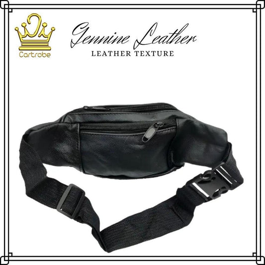 Leather Waist Belt Wallet – Multi-Pocket Travel Pouch with Adjustable Strap