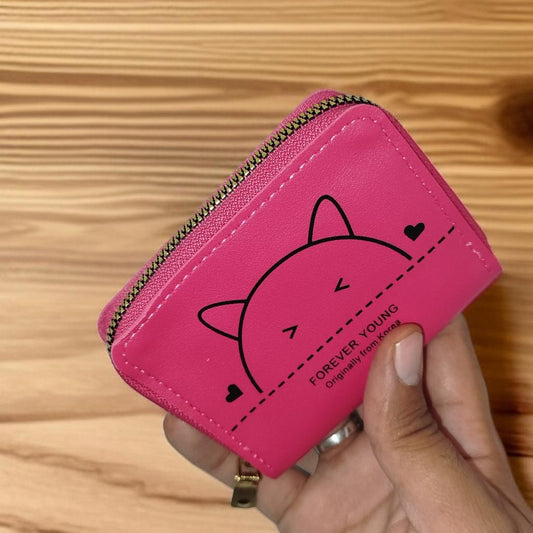 PU Leather Printed Zipper Wallet – Stylish Slim Pocket-Friendly Design