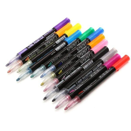 12-Piece Marker Pen Set – Vibrant Colors for Creative Drawing