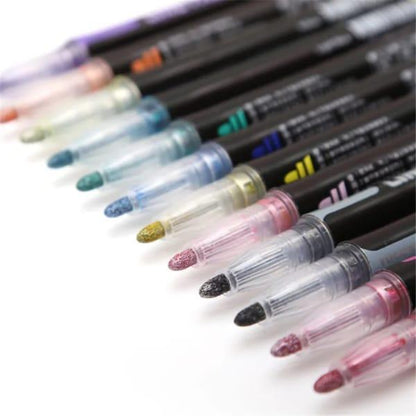 12-Piece Marker Pen Set – Vibrant Colors for Creative Drawing