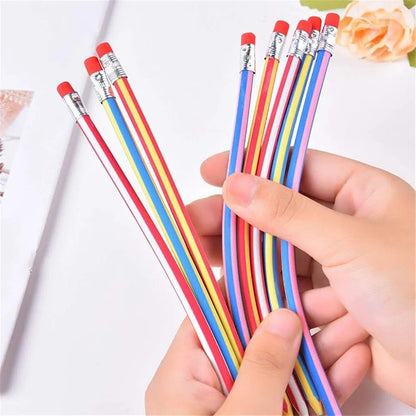Flexible Rubber Twist Pencils – 10 Pcs Multicolor Set