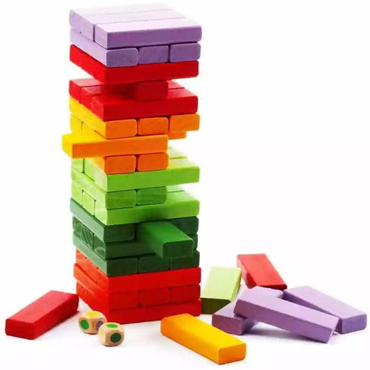 Wooden Mini Jenga Tower 48 Pcs – Kids Stacking Puzzle Game